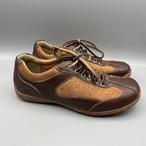 BOC Oxford Sneakers Womens Size 7.5 Brown Leather Comfort Shoes Y2K Bowling - Picture 3 of 10